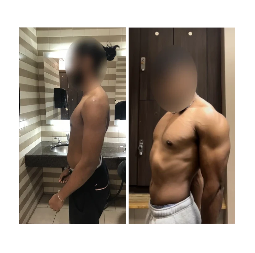 before and after of a client