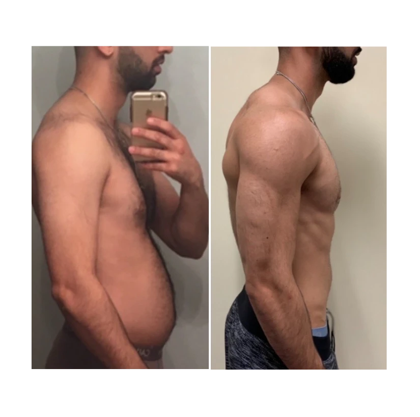 before and after of a client