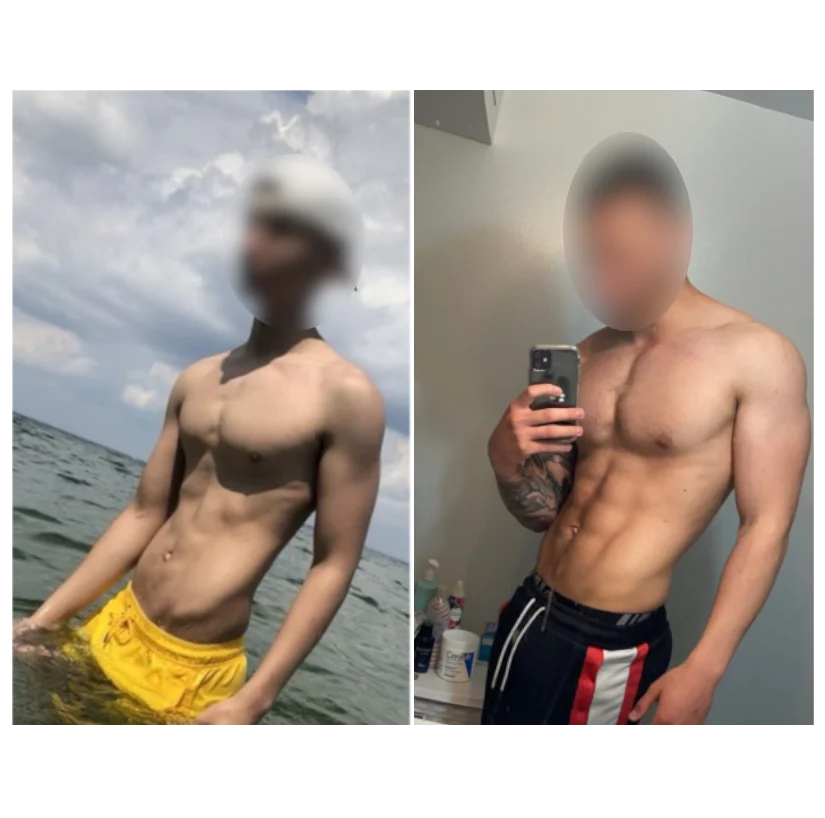 before and after of a client